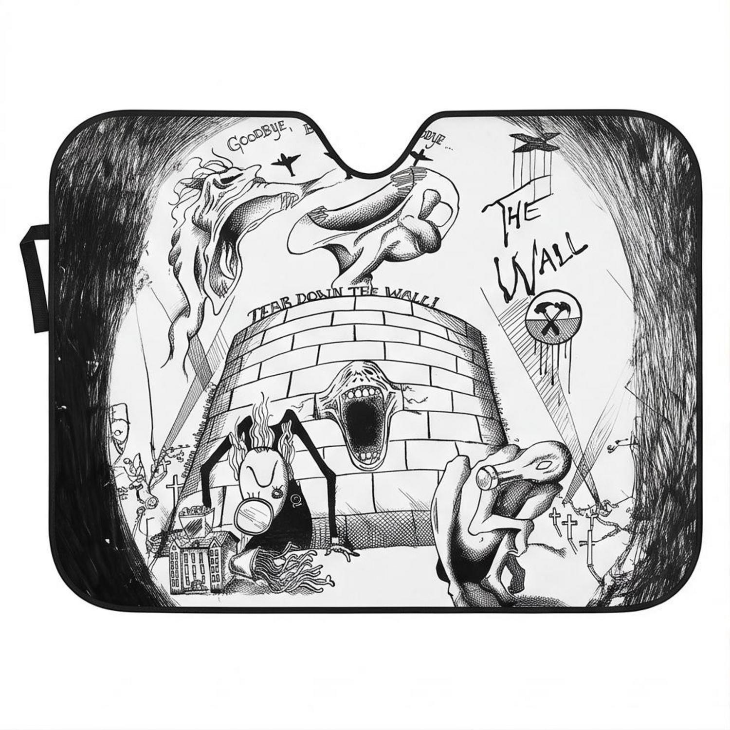 Pink Floyd Auto Sun Shade - Goodbye Blue Sky Tear Down The Wall Pink Floyd Auto Sun Shade - Goodbye Blue Sky Tear Down The Wall