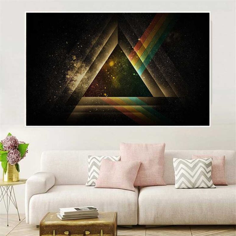Dark Side Of The Moon Pink Floyd Triagle Canvas Dark Side Of The Moon Pink Floyd Triagle Canvas