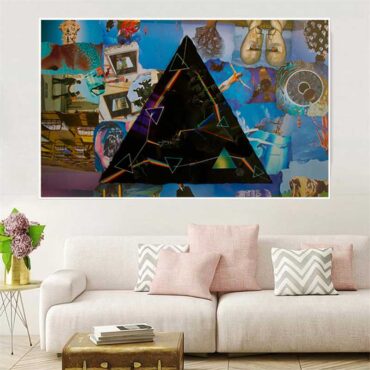 Dark Side Of The Moon Pulse Pink Floyd Album Paper Collage Canvas