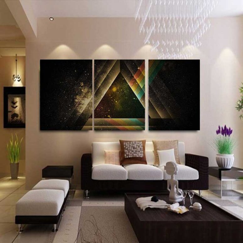 Dark Side Of The Moon Pink Floyd Triagle Canvas Dark Side Of The Moon Pink Floyd Triagle Canvas