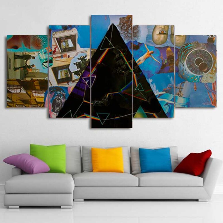 Dark Side Of The Moon Pulse Pink Floyd Album Paper Collage Canvas Dark Side Of The Moon Pulse Pink Floyd Album Paper Collage Canvas