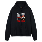 All I Want For Christmas Is Pink Floyd Front Hoodie Black - OtherBrick