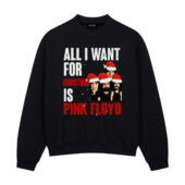 All I Want For Christmas Is Pink Floyd Front Sweatshirt Black - OtherBrick
