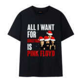 All I Want For Christmas Is Pink Floyd Front Tshirt Black - OtherBrick
