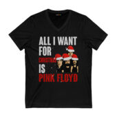 All I Want For Christmas Is Pink Floyd Front Vneck Black - OtherBrick