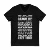 And You Run And You Run To Catch Up With The Sun Time Lyric Front Vneck Black - OtherBrick