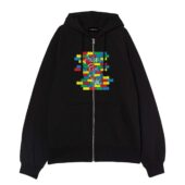 Another Brick In The Wall Pink Floyd Front Ziphoodie Black - OtherBrick
