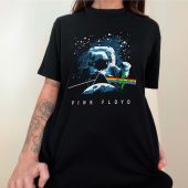Dark Side Of The Moon Pyramid Astronaut Front Shirt Woman Black - OtherBrick