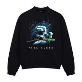 Dark Side Of The Moon Pyramid Astronaut Front Sweatshirt Black - OtherBrick