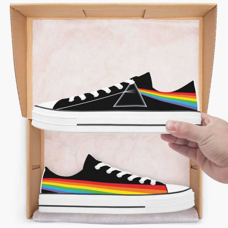 Dark Side Of The Moon Rainbow Prism - Pink Floyd Canvas Shoes Dark Side Of The Moon Rainbow Prism - Pink Floyd Canvas Shoes