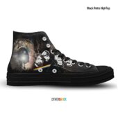 Dark Side Of The Moon – The Wall Screaming Face – Pink Floyd Black Retro Hightop - OtherBrick