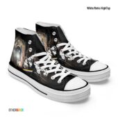 Dark Side Of The Moon – The Wall Screaming Face – Pink Floyd White Retro Hightop - OtherBrick