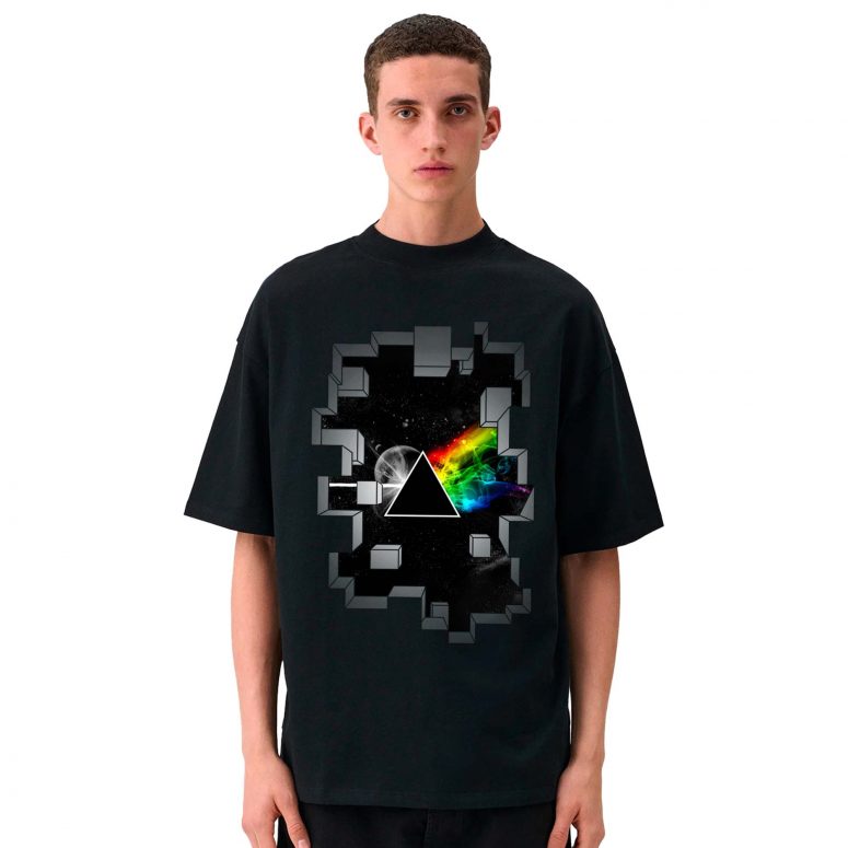 Dark Side of the Moon Galaxy Break Wall Pink Floyd Shirt