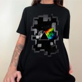 Dark Side Of The Moon Galaxy Break Wall Front Shirt Woman Black - OtherBrick