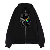 Dark Side Of The Moon Galaxy Break Wall Front Ziphoodie Black - OtherBrick
