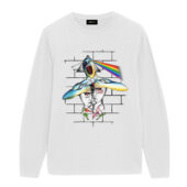 Division Bell 1994 Meets The Dark Side Of The Wall Front Longsleeve White - OtherBrick