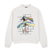 Division Bell 1994 Meets The Dark Side Of The Wall Front Sweatshirt White - OtherBrick