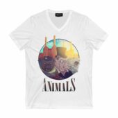 Dog Pig Sheep Animals Front Vneck White - OtherBrick
