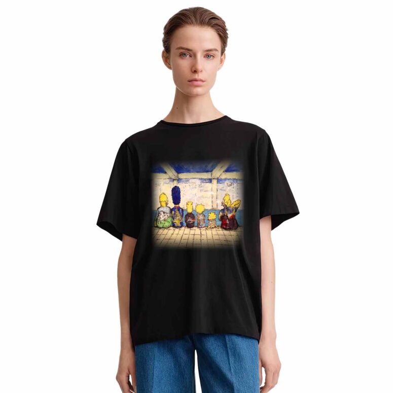 Pink Floyd On Simpsons Back Art Shirt Pink Floyd On Simpsons Back Art Shirt