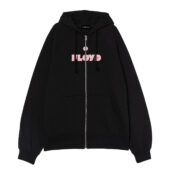 Floyd In Pink Front Ziphoodie Black - OtherBrick