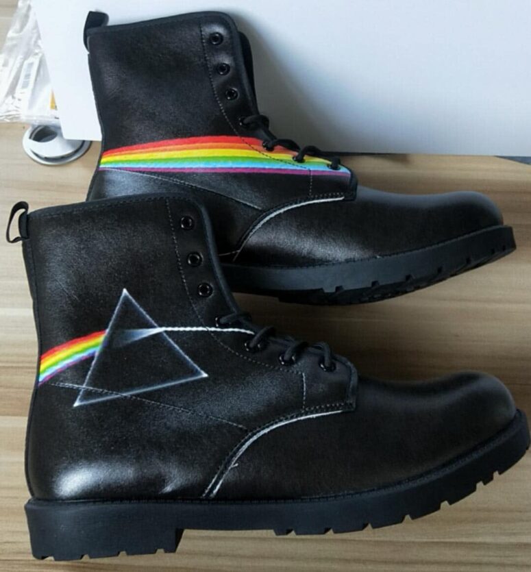 Dark Side Of The Moon Pink Floyd Leather Boots Limited Edition