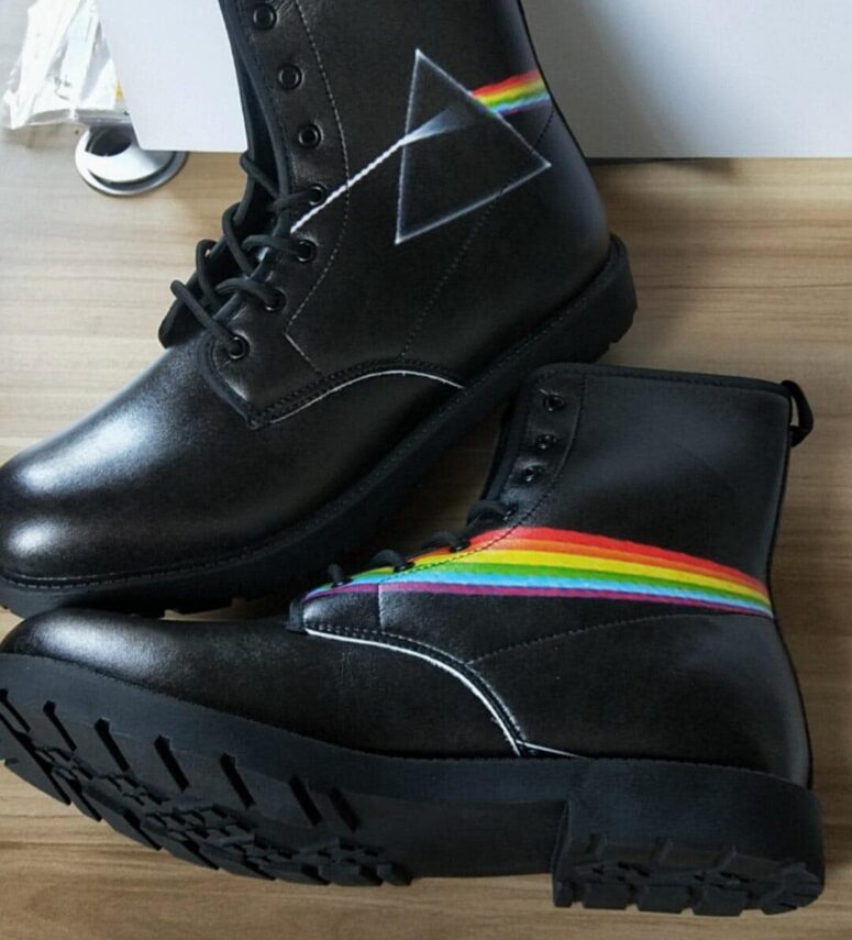 Dark Side Of The Moon Pink Floyd Leather Boots Limited Edition