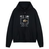 Hey You Out There In Front Hoodie Black - OtherBrick