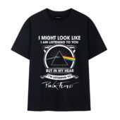 I Might Look Like I'am Listening To You Pink Floyd Front Tshirt Black - OtherBrick