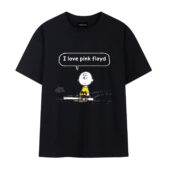 I Love Pink Floyd Snoopy Front Tshirt Black - OtherBrick