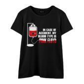 In Case Of Accident My Blood Type Is Pink Floyd Front Wtee Black - OtherBrick