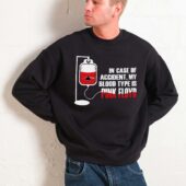 In Case Of Accident My Blood Type Is Pink Floyd Frontsweater Man Black - OtherBrick