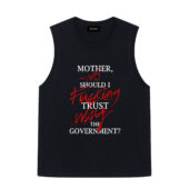 No Fuking Way, Mother Should I Trust The Goverment Pink Floyd Front Tank Black - OtherBrick