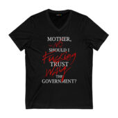 No Fuking Way, Mother Should I Trust The Goverment Pink Floyd Front Vneck Black - OtherBrick
