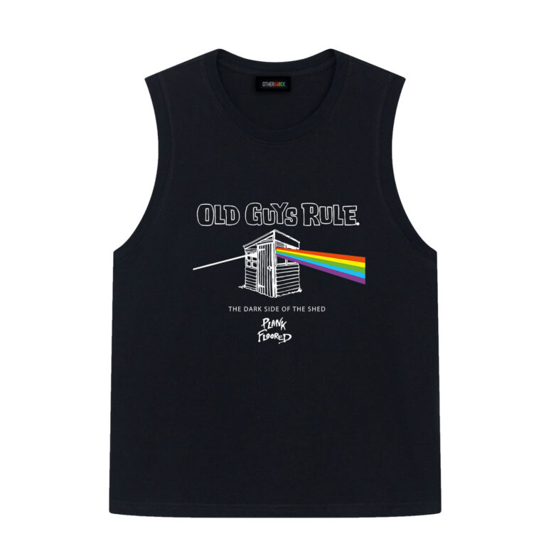 Old Guys Rule T-Shirt Dark Side of the Shed plank floored Pink Floyd Shirt