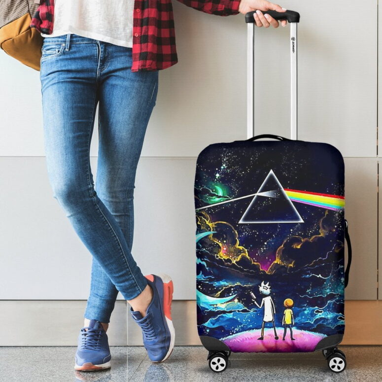 Rick and Morty The Dark Side Of The Moon Pink Floyd Luggage Cover Rick and Morty The Dark Side Of The Moon Pink Floyd Luggage Cover