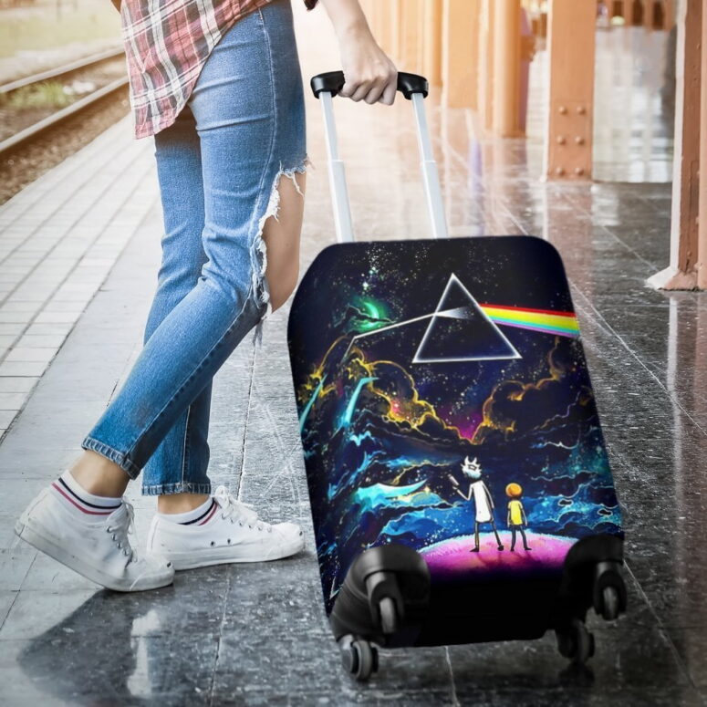 Rick and Morty The Dark Side Of The Moon Pink Floyd Luggage Cover Rick and Morty The Dark Side Of The Moon Pink Floyd Luggage Cover