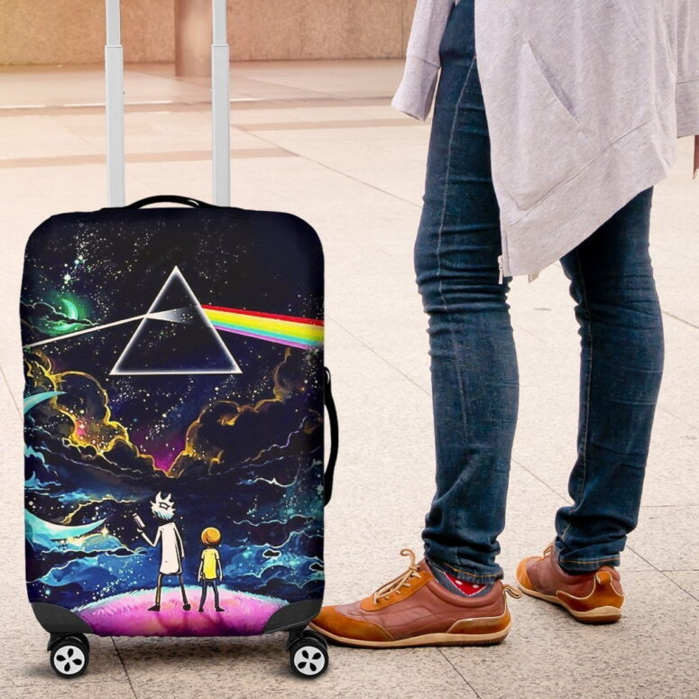 Rick and Morty The Dark Side Of The Moon Pink Floyd Luggage Cover Rick and Morty The Dark Side Of The Moon Pink Floyd Luggage Cover
