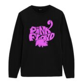 Pink Floyd Flying Pig Animals Front Longsleeve Black - OtherBrick