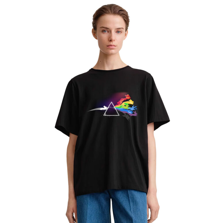 Eeve Evolution Dark Side Of The Moon Pokemon Pink Floyd Shirt