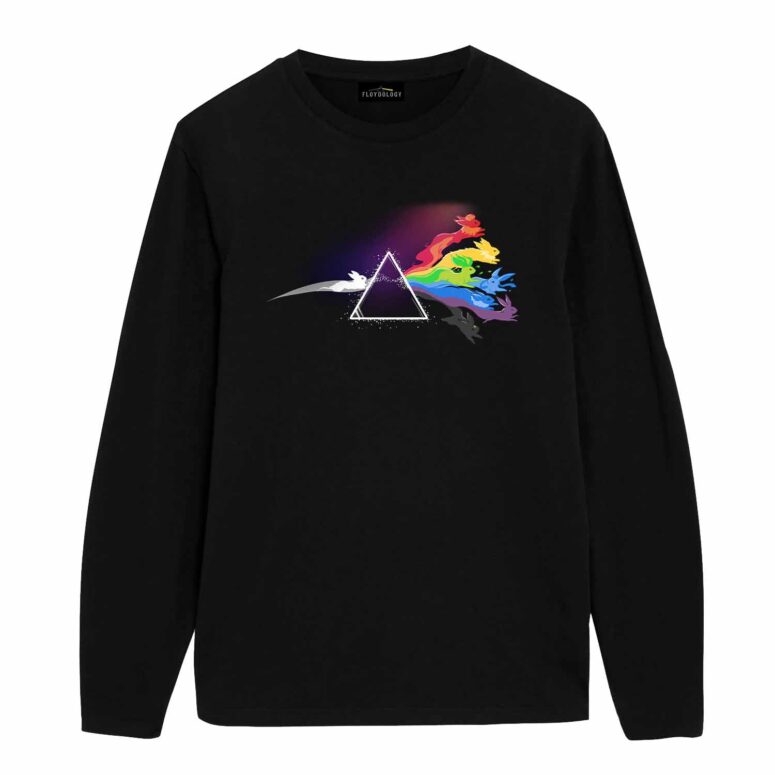 Eeve Evolution Dark Side Of The Moon Pokemon Pink Floyd Shirt