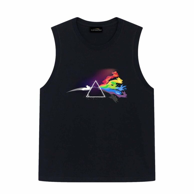 Eeve Evolution Dark Side Of The Moon Pokemon Pink Floyd Shirt