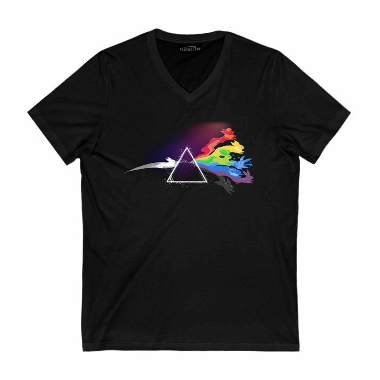 Eeve Evolution Dark Side Of The Moon Pokemon Pink Floyd Shirt