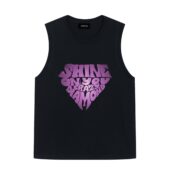 Shine On You Crazy Diamond 3d Typo Pink Floyd Front Tank Black - OtherBrick