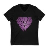 Shine On You Crazy Diamond 3d Typo Pink Floyd Front Vneck Black - OtherBrick