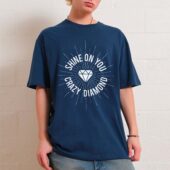 Shine On You Crazy Diamond Pink Floyd Front Shirt Oman Navy - OtherBrick