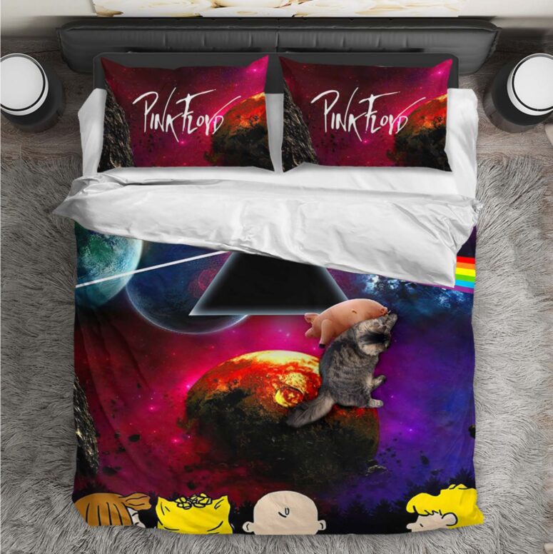 Snoopy Dark side of the moon Eclipse Galaxy Pink Floyd Bedding Set Snoopy Dark side of the moon Eclipse Galaxy Pink Floyd Bedding Set