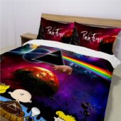 Snoopy Dark Side Of The Moon Eclipse Galaxy Bedding Set Mockup 2 - OtherBrick