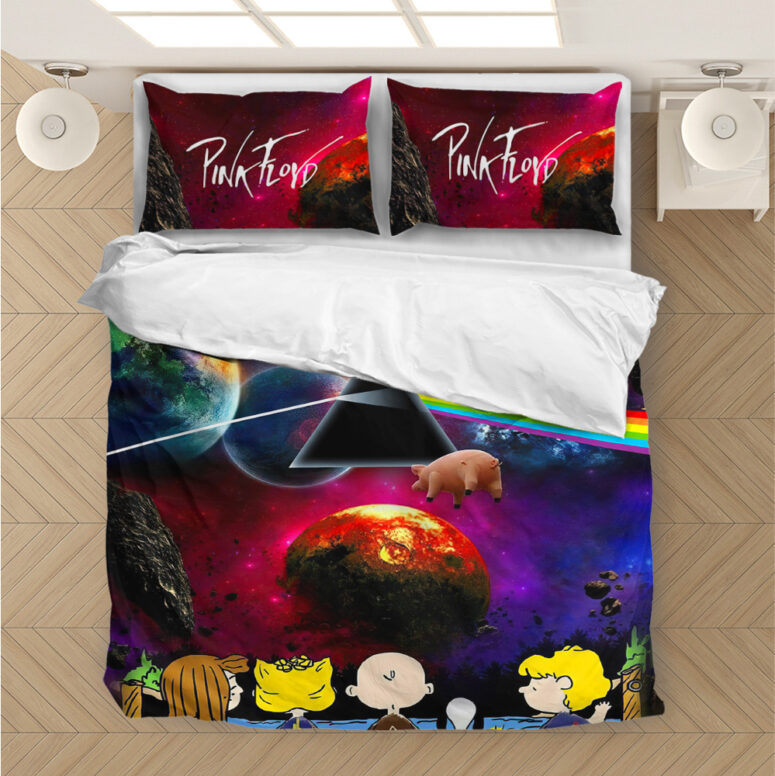 Snoopy Dark side of the moon Eclipse Galaxy Pink Floyd Bedding Set Snoopy Dark side of the moon Eclipse Galaxy Pink Floyd Bedding Set