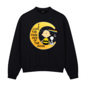 Snoopy I Love The Dark Side Of The Moon Front Sweatshirt Black - OtherBrick
