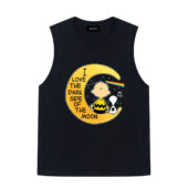 Snoopy I Love The Dark Side Of The Moon Front Tank Black - OtherBrick